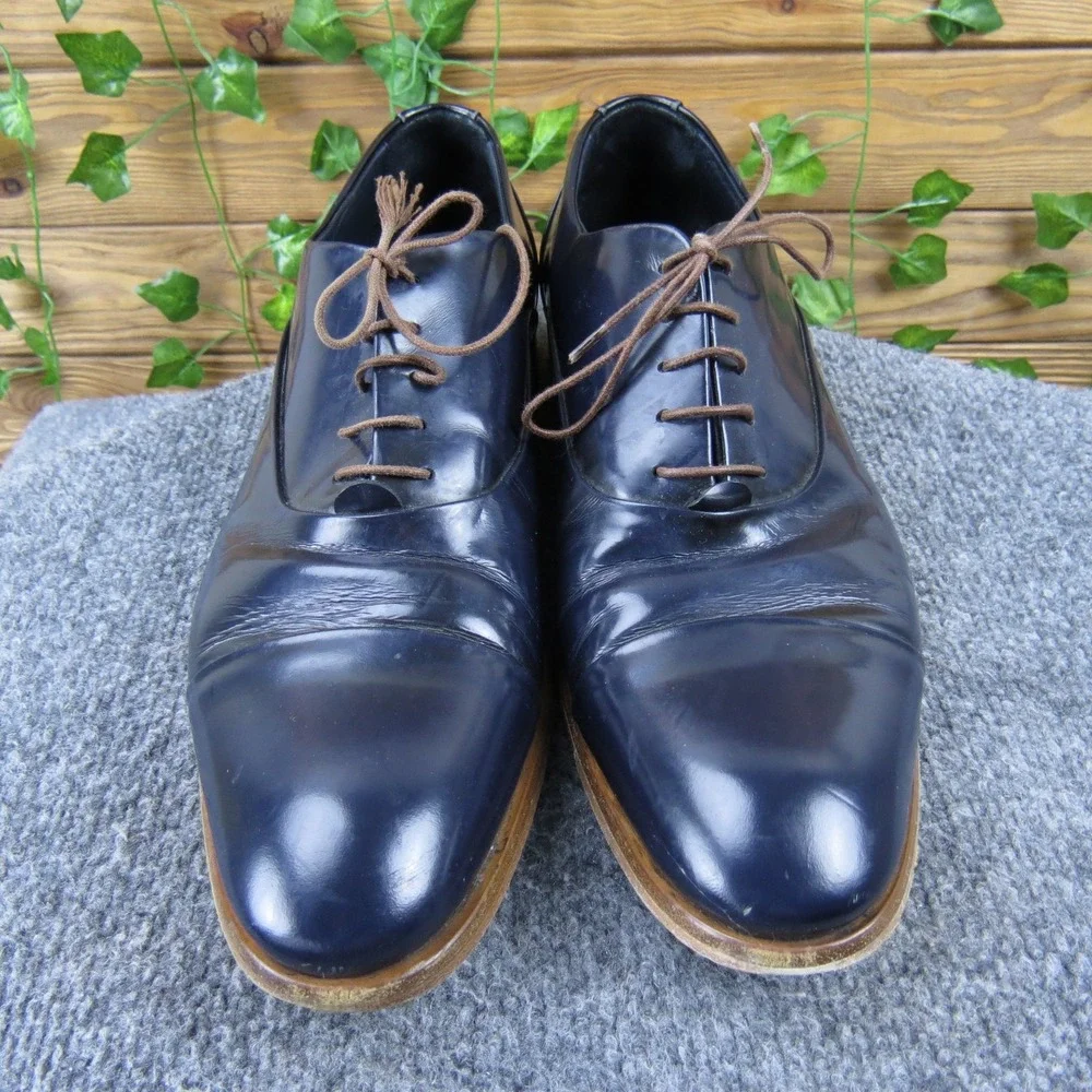 Noah Waxman Men's Casual Dress Shoes Navy Blue Leather Size 11‎ / 44